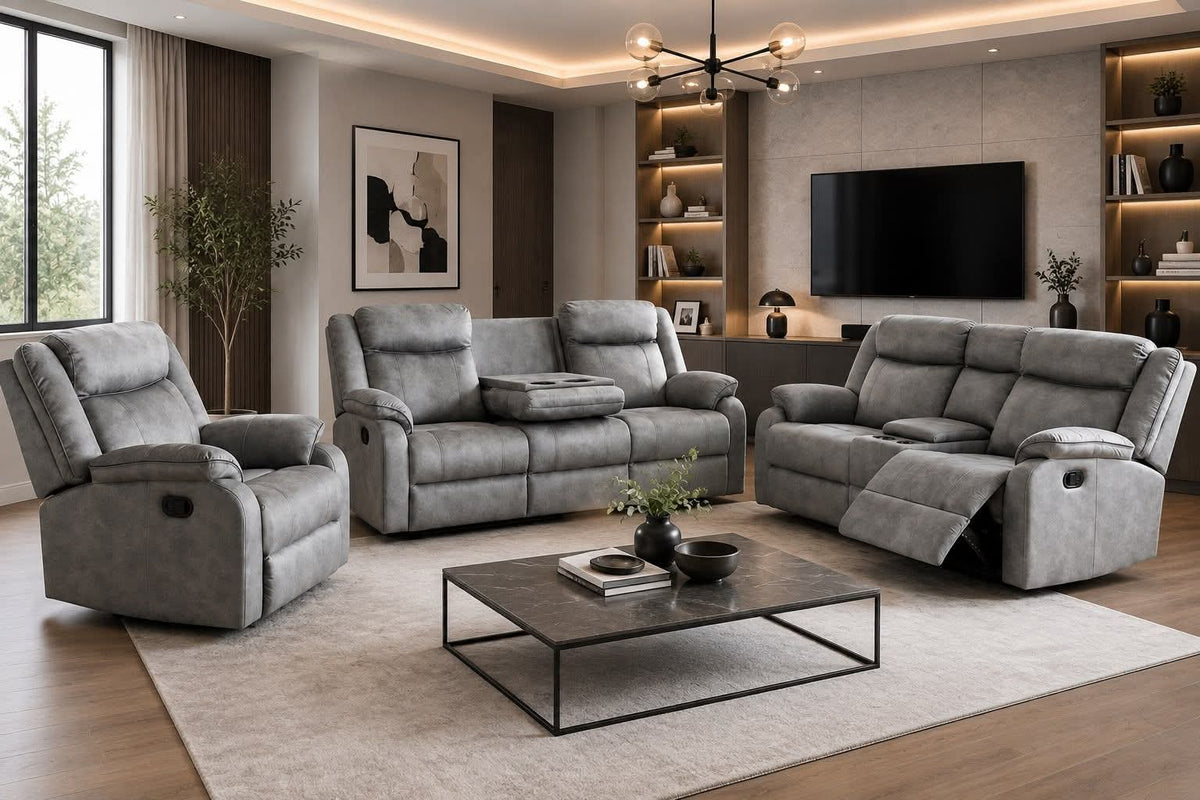Richmond Sofa Range 3+2 Grey Fabric