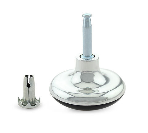 Chrome Mushroom Glides & Sockets ( Sets of Four )