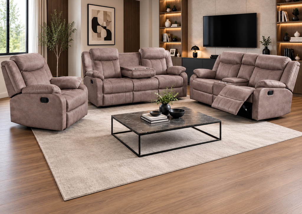 Richmond Sofa Range 3+1+1 Brown Fabric